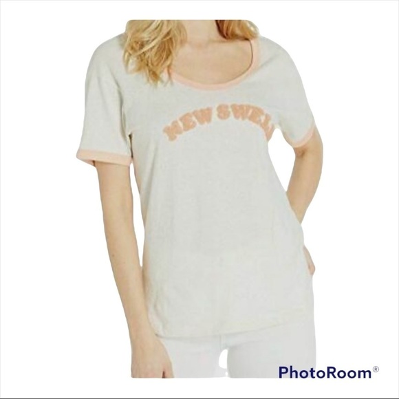 Roxy Tops - NWT ROXY Ivory & Pink New Swell Short Sleeve Tee T Shirt Size Medium